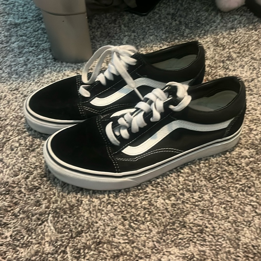 old skool black & white shoes